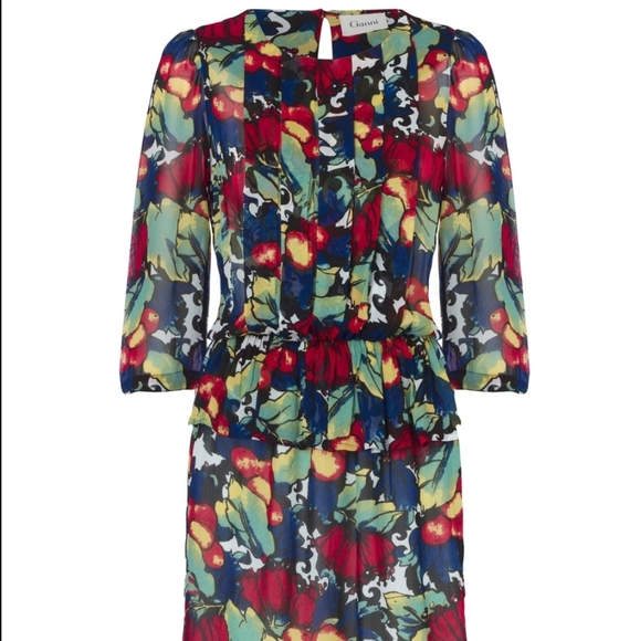 Ganni Mesdames Georgette Dress in tutti fruitti M - Picture 3 of 11